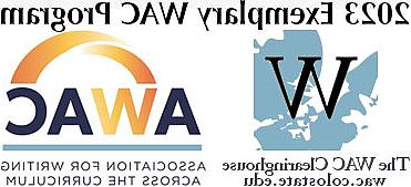 Artwork that says 2023 Exemplary WAC Program with logos for the WAC Clearing House and Association for Writing Across the Curriculum